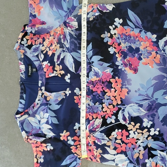 🆕️ ROZ & ALI Navy Floral Bell Sleeve Dress SIZE: 16 - Picture 7 of 11